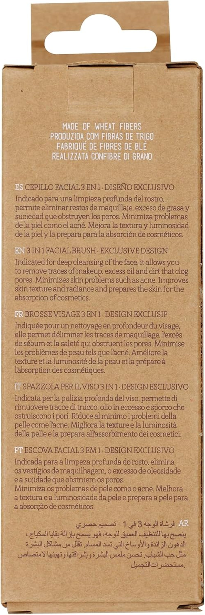 Beter - Cepillo De Limpieza Facial 3 En 1 Natural Fiber - Masajea, Limpia Y Exfolia - Con Filamentos Sintéticos Ideal Para Exfoliar El Rostro, Limpiador Facial De Poros Y Puntos Negros, Skin Care