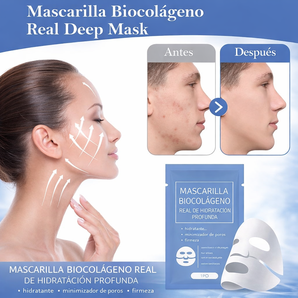 Mascarilla Facial de Bio-Colágeno (5 Piezas)
